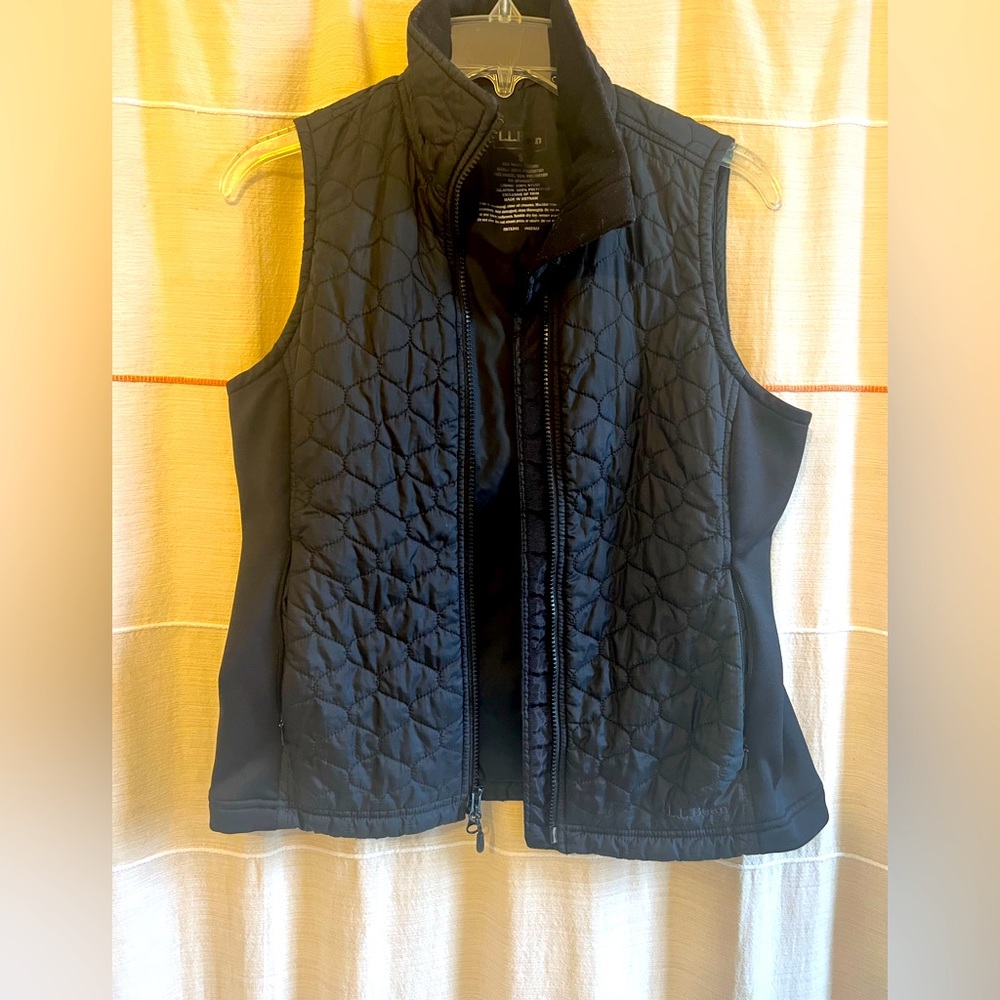LL Bean black quilted vest